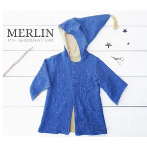 Merlin Fully Lined Robe PDF Sewing Pattern - unisex, wizards bathrobe, dressing gown for children.