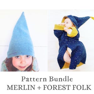 Robe & Pixie Hat Sewing Pattern Bundle: Merlin Magic Gown (PDF Pattern)