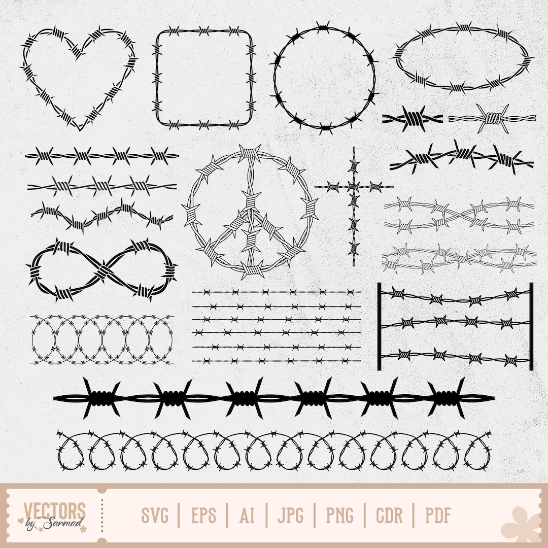 Barbed Wire SVG, Barbed Heart Svg, Barbed Wire Design, Barbed Wire PNG ...