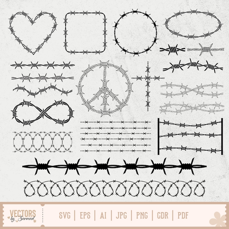 Barbed Wire SVG, Barbed Heart Svg, Barbed Wire Design, Barbed Wire PNG ...