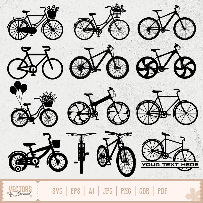 Cykel SVG, cykel clipart, cykel png, vintage cykel, cykelvektor, cykelsilhuett, utskrivbar cykel, gammaldags cykel svg bild 1