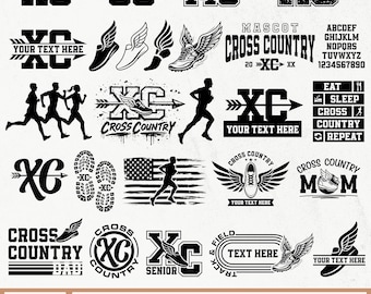 Cross Country SVG Bundle, Cross Country Team, Cross Country Running, Cross Country Mom, Cross Country Dad, Track and Field Svg, XC Sports