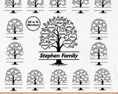 Family Tree SVG Bundle 2-16 Members, Family Reunion SVG, Family Tree Monogram, Family Tree Png, Family Tree Branch, Family Tree Clipart
