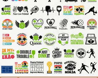Pickleball-SVG-Bundle, Pickleball-Mama-SVG, Pickleball-Spieler-Silhouette, Pickleball-Königin-SVG, Pickleball-Team, Pickleball-Crew-SVG – PNG