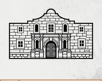 アラモSVG、アラモを思い出すSVG、アラモカットファイル、サンアントニオアラモカットファイルSVG、テキサスアラモSVG、テキサスの歴史的ランドマークデザイン