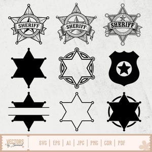 Sheriffmärkessvg, sheriffstjärnsvg, marshallsvg, sheriffmärke PNG, polismärkessvg, polismärkessvg, sheriffstjärna, fempunktsstjärna sheriff