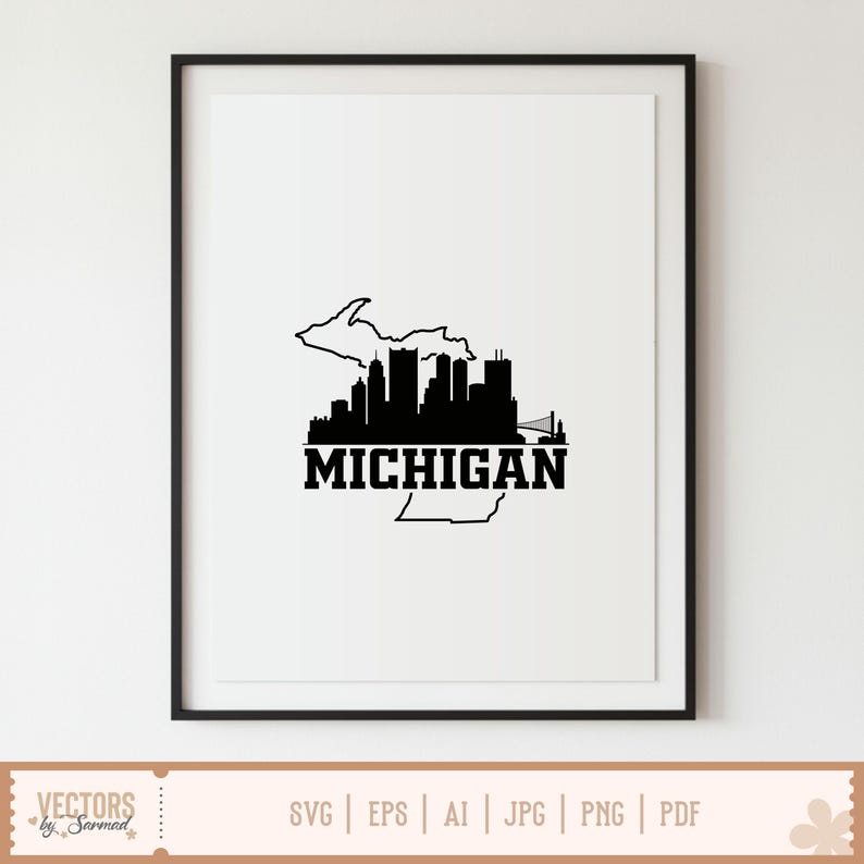 Michigan SVG Bundle, Michigan Silhouette, Michigan Outline Svg ...