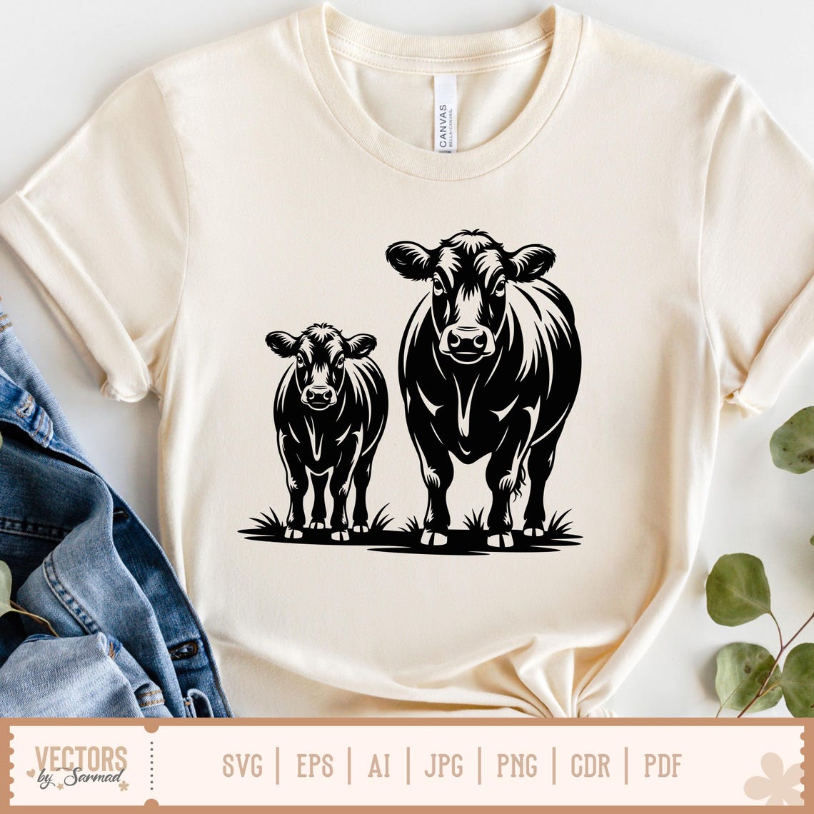 Angus Cow SVG Bundle, Angus Cow and Calf SVG, Black Angus SVG, Farm ...