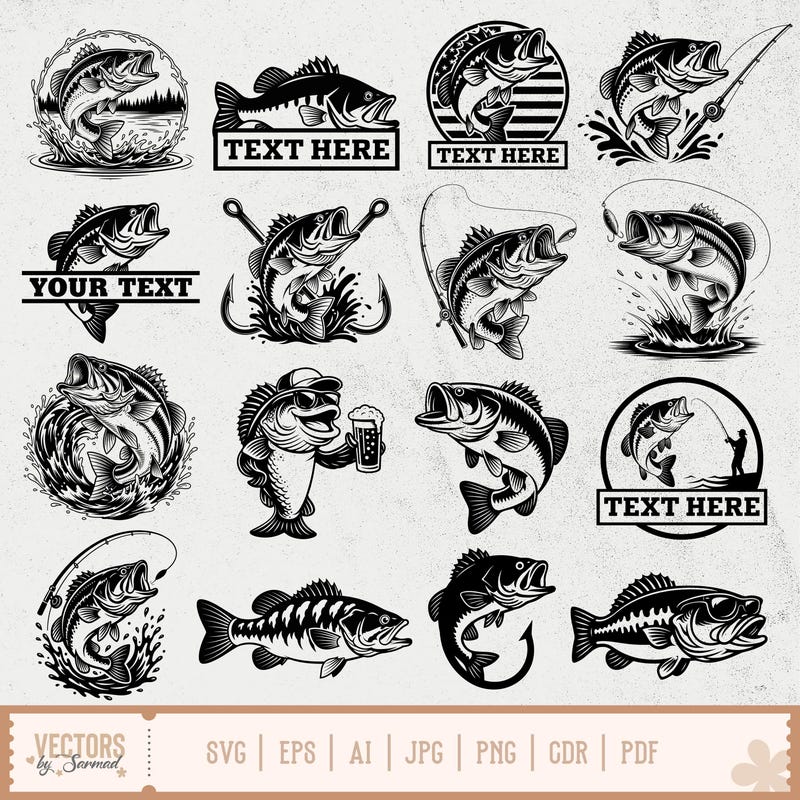 Fishing Print Large Mouth - Etsy