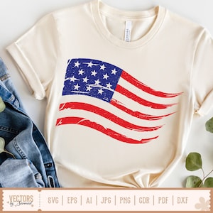 Distressed American Flag SVG, 4th of july svg, USA Flag Svg, USA Flag Silhouette, Grunge usa flag svg, Flag Vector