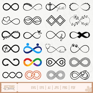 Pacote de SVGs do Infinito, Símbolo do Infinito em SVG, Clipart do Infinito, Coração do Infinito em SVG, Amor do Infinito em SVG, Silhueta do Infinito, Infinito Eterno em SVG