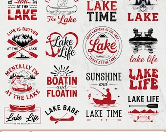 Lake Life SVG Bundle, Lake Life Quotes Svg, Funny Lake Svg, Lake Life PNG, Life is better at the lake, Camping & Fishing Designs