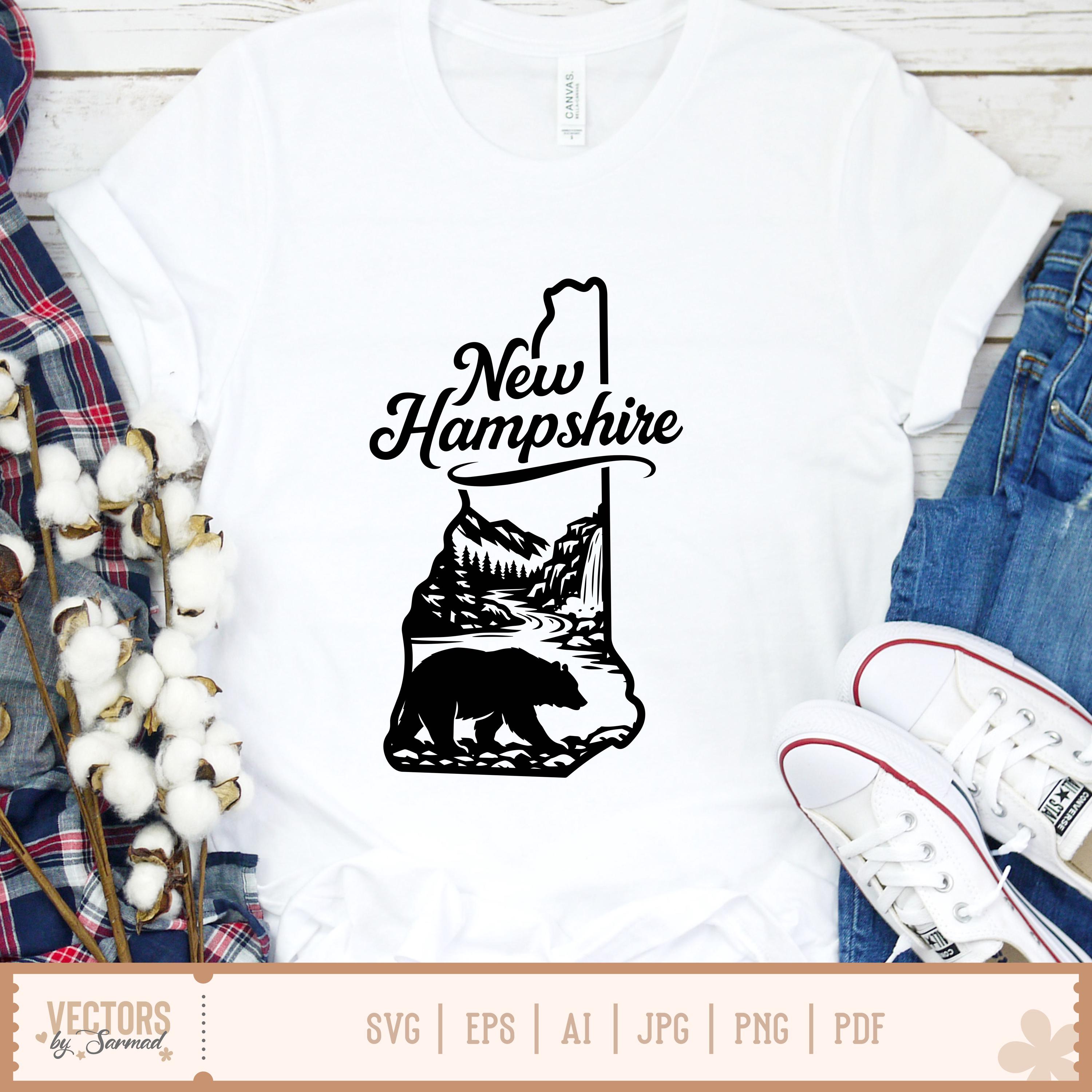 New Hampshire Svg Bundle, New Hampshire State Outline, New Hampshire ...