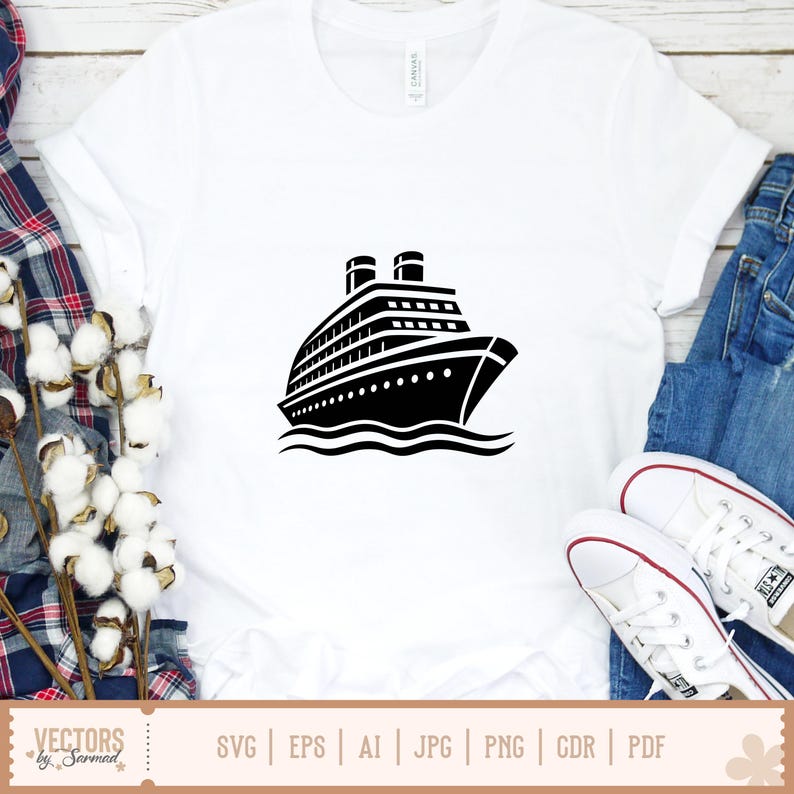 Kryssningsfartyg SVG, Kryssningsfartygspaket SVG, Kryssnings-SVG, Kryssningssemester-svg, Yacht-svg, Båt-svg, Familjekryssning-svg, Kryssningsfartygsclipart bild 3