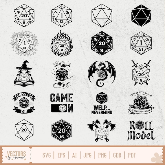 D20 Dice Isometric SVG Bundle, Polyhedral Dice, D20 Shirt, Dice Dragon, Welp Nevermind, Fantasy Dice SVG, RPG Dice Shirt - Digital Download