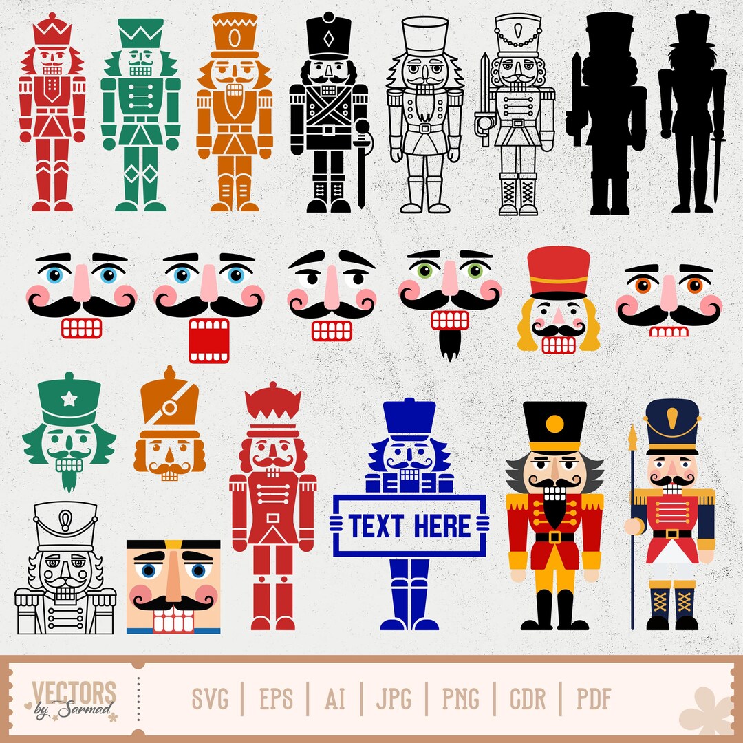 Nutcracker Svg Bundle, Nutcracker Face Svg, Classic Soldier Outline