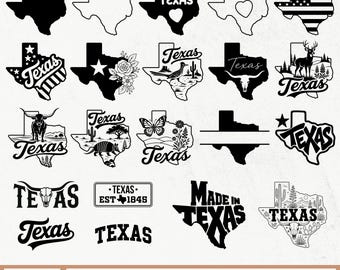 Texas SVG-Bundle, Texas PNG, Texas Umriss, Texas Silhouette, hergestellt in Texas, Texas Haus Svg, Blumen-Texas Svg, Texas Vektor, Texas Varsity