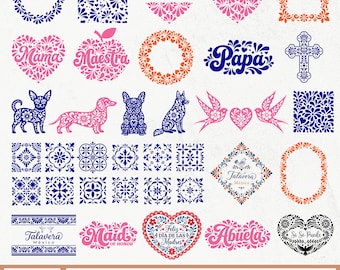 Talavera SVG Bundle, Si Se Pudo Svg, Talavera Heart Svg, Talavera Pattern Svg, Talavera Tile Svg, Talavera Frame Svg, Talavera Monogram PNG