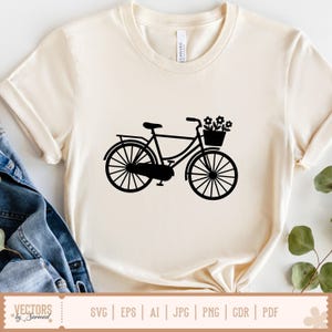Cykel SVG, cykel clipart, cykel png, vintage cykel, cykelvektor, cykelsilhuett, utskrivbar cykel, gammaldags cykel svg bild 2