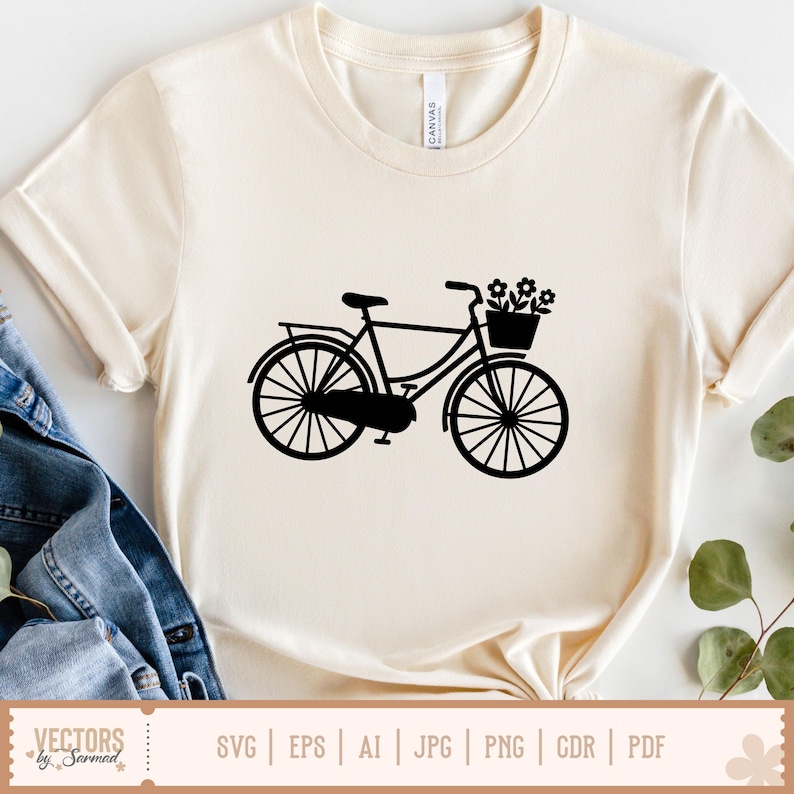 Cykel SVG, cykel clipart, cykel png, vintage cykel, cykelvektor, cykelsilhuett, utskrivbar cykel, gammaldags cykel svg bild 2