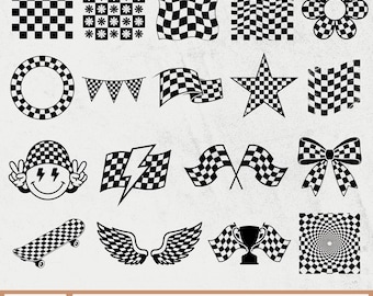 Checkers Svg, Checkered SVG, Checker Pattern SVG, Checkered Circle Svg, Checkered Bow SVG, Checkered Star, Checkered Wings, Checkered Flag