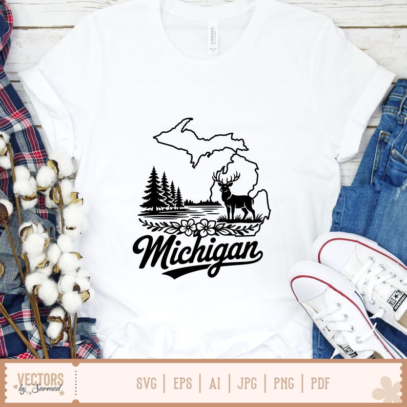 Michigan SVG Bundle, Michigan Silhouette, Michigan Outline Svg ...
