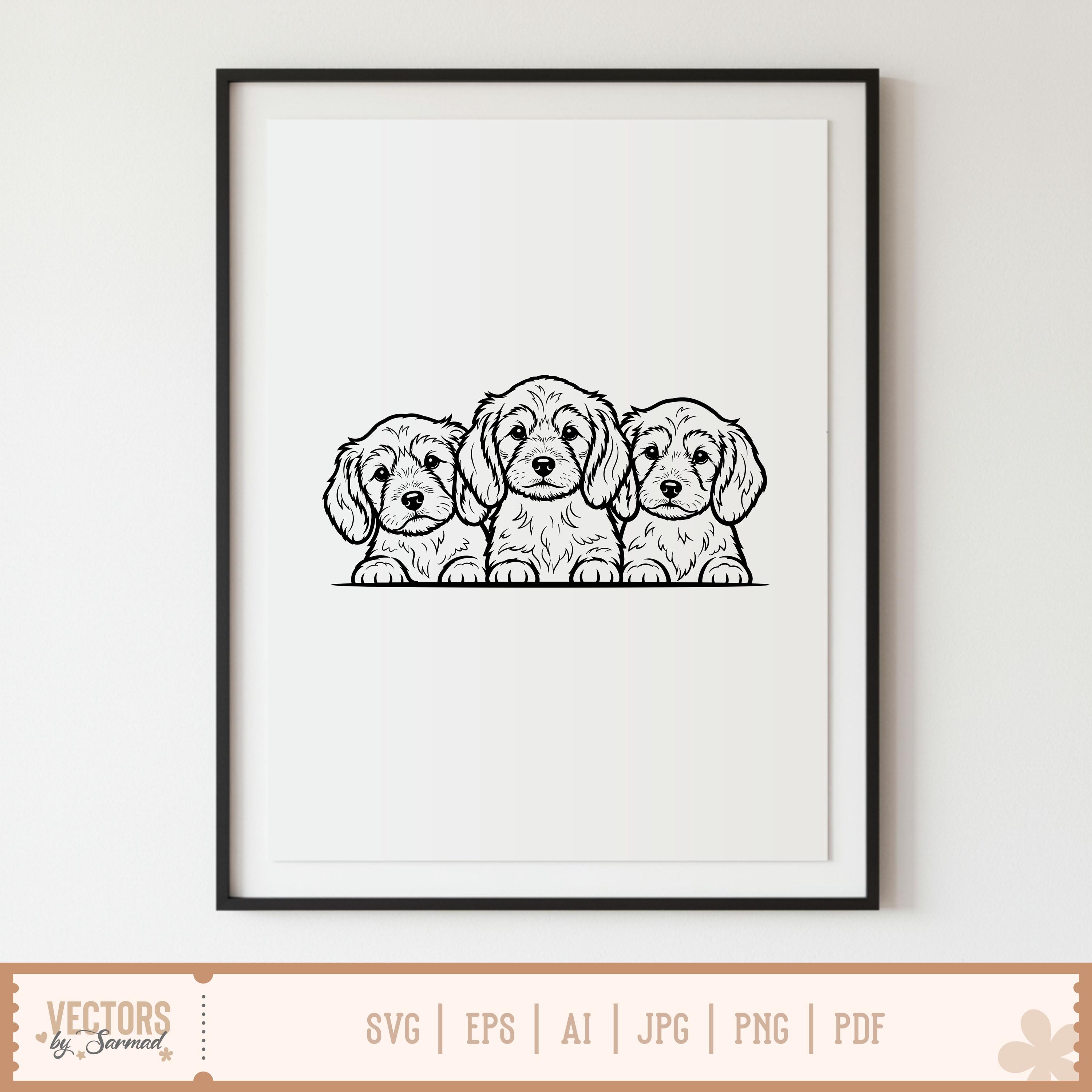Cavapoo SVG Bundle, Cavapoo Dog SVG, Peeking Cavapoo Svg, Cavapoo Line ...