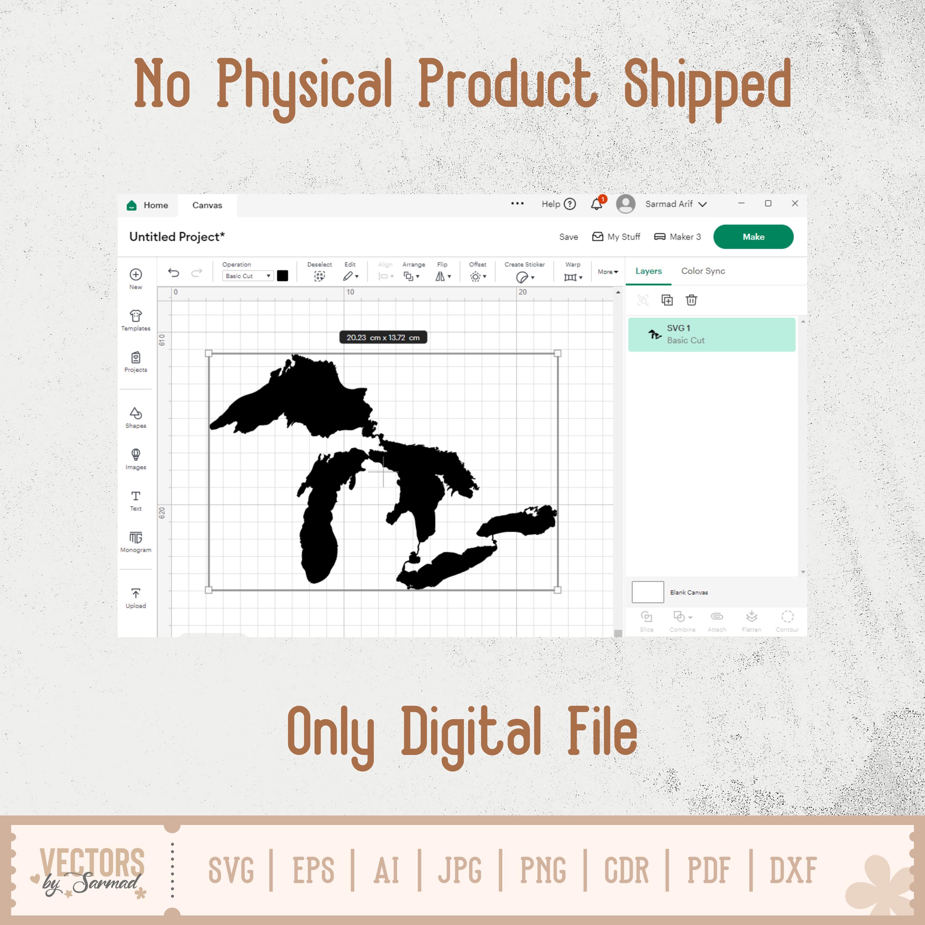 Great Lakes SVG, Great Lakes Map Silhouette SVG, Great Lakes Outline