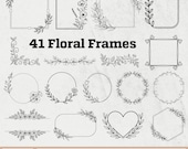 Floral Frame SVG, Floral Frame SVG Bundle, Square Frame Svg, Wedding Circle Vector, Circle Frame Svg, Rectangle Frame Svg, Botanical Flowers