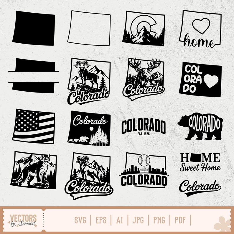 Colorado SVG Bundle, Colorado Outline SVG, Colorado Silhouette ...