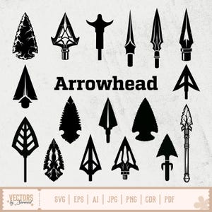 Arrowhead SVG, Arrowhead Silhouette, Broadhead Arrows SVG, Stone Arrowhead Svg, Arrowhead SVG Bundle, Archery svg, Hunting svg, , Bowhunting