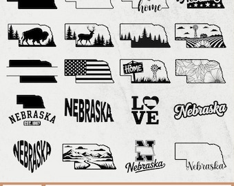Nebraska SVG PNG Bundle, Nebraska Outline SVG, Nebraska State Svg, Nebraska Heart Svg, Nebraska Cut Files, Nebraska Map Clip Art