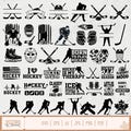 Ice Hockey SVG Bundle, Hockey SVG, Hockey Split Monogram, Hockey PNG, Puck Clipart, Hockey Player Silhouette, Hockey Helmet Svg product logo