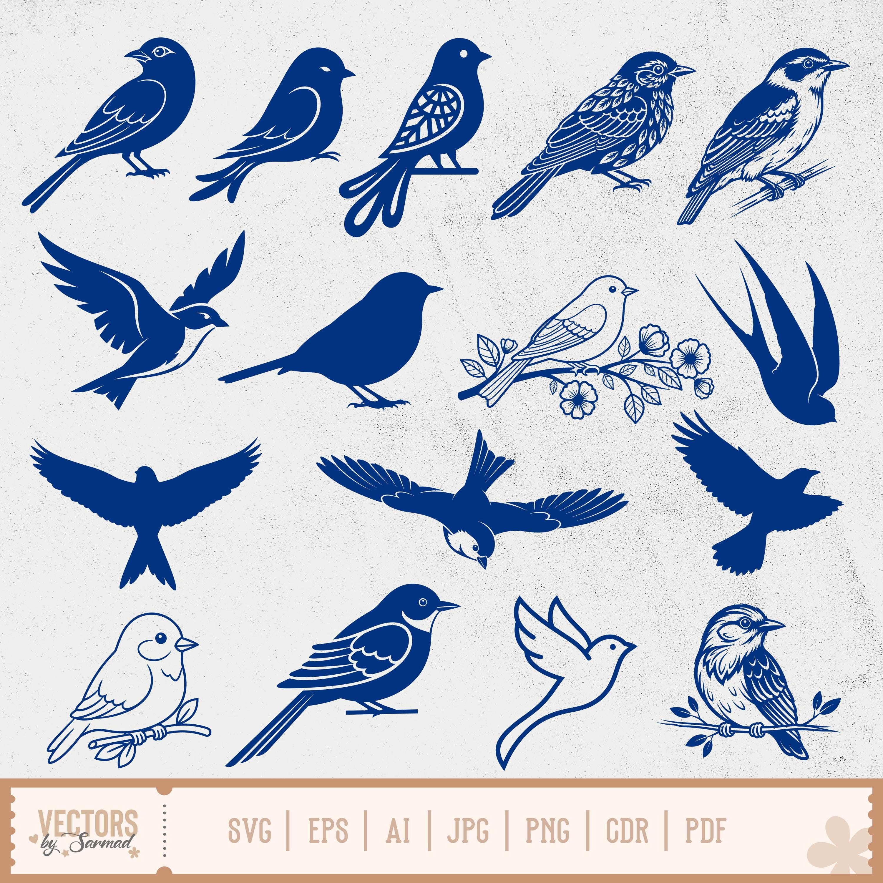 Blue Bird Clipart - Etsy, image size:3000x3000