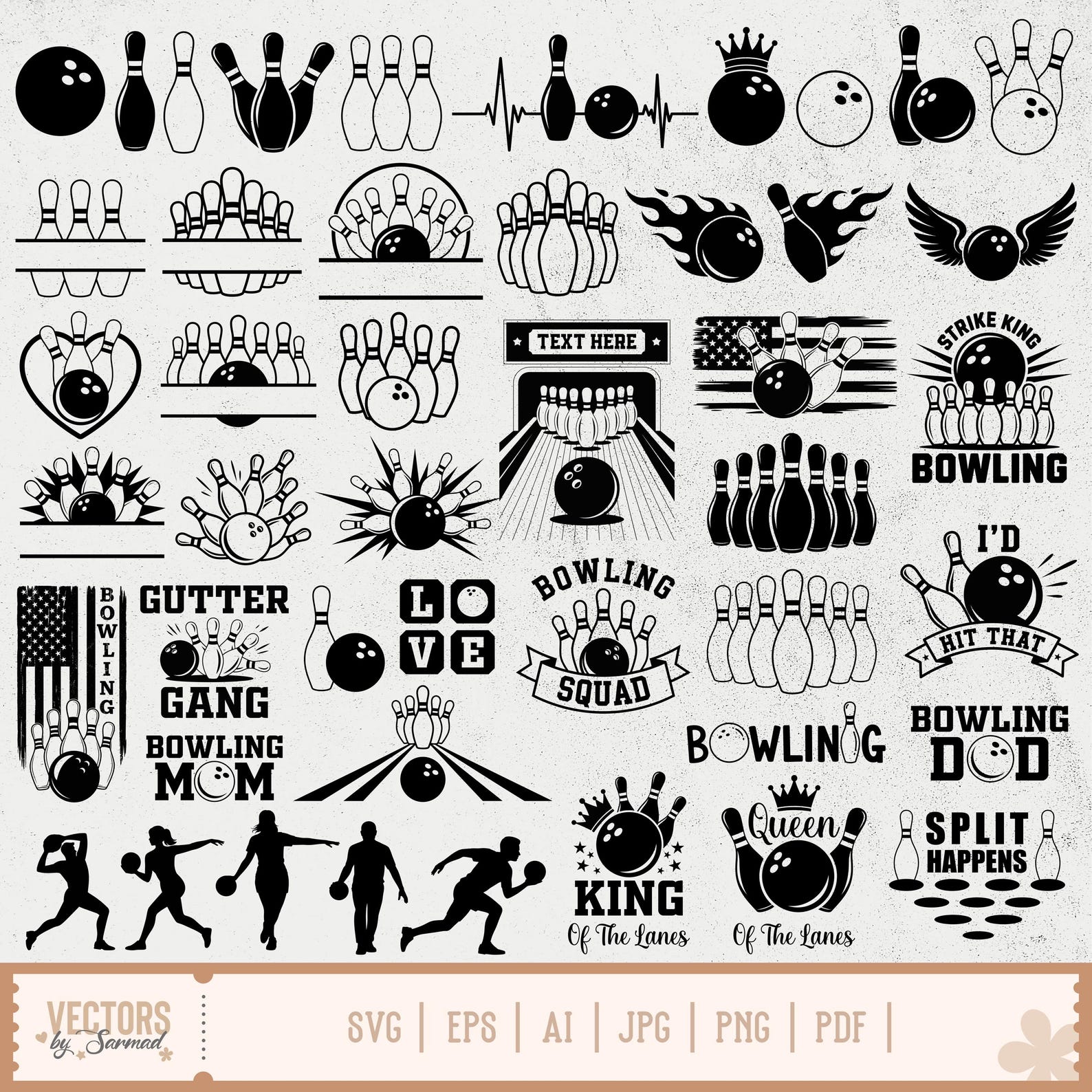 Nice Rack Bowling Svg Bowling SVG Bundle, Bowling Logo SVG, Bowling Split Monogram, Bowling ...