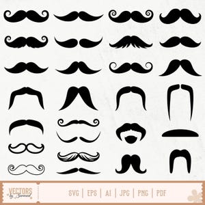 Mustache SVG Bundle, Mustaches Svg, Mustache PNG, Mustache Clipart, Handlebar Mustache, Mustache Outline, Mustache Silhouette, Vector