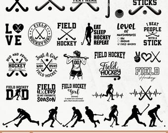 Field Hockey SVG Bundle, Field Hockey Split Monogram, Field Hockey Player, Field Hockey Silhouette, Field Hockey Dad, Field Hockey Mom - PNG