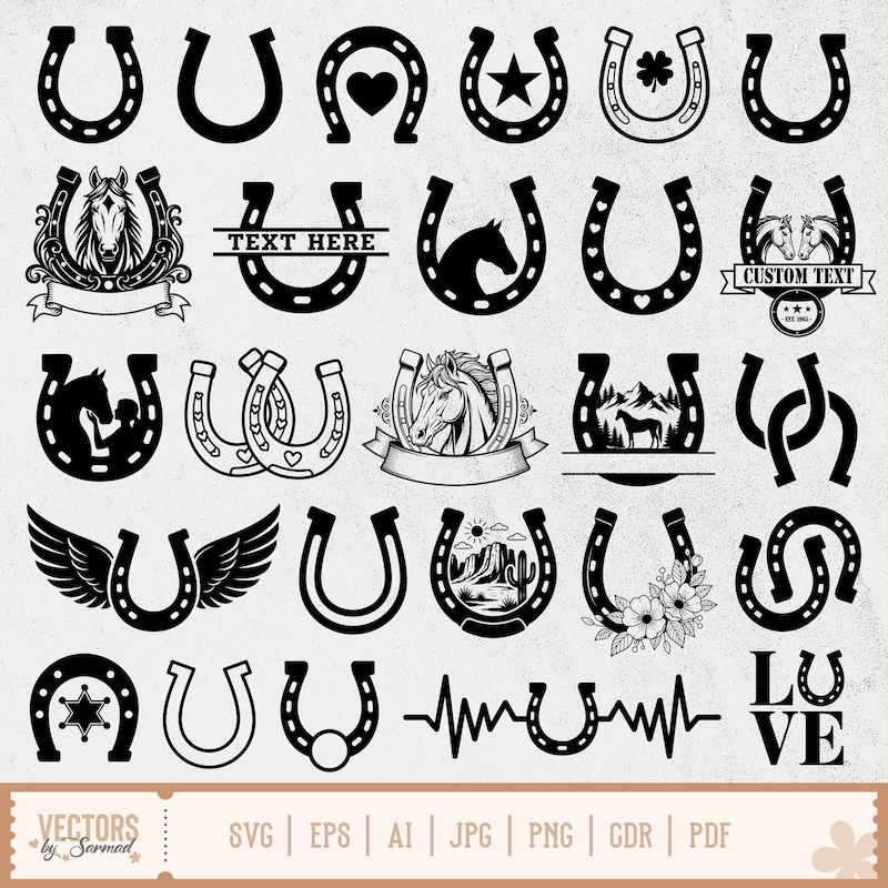 Template for Horseshoe - Etsy