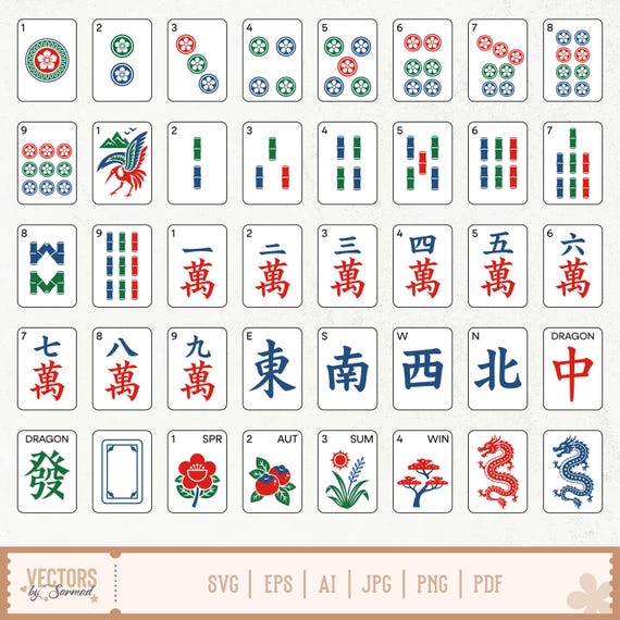 Mahjong SVG Bundle, Mahjong Pattern SVG, Mahjong Tiles Svg, American Svg, Mahjong Clipart, Mahjong Files For Cricut, Mahjong Symbols PNG