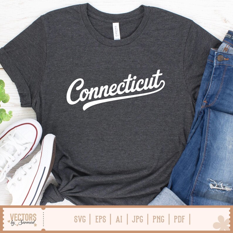 Connecticut SVG Bundle, Connecticut Outline SVG, Connecticut State SVG ...