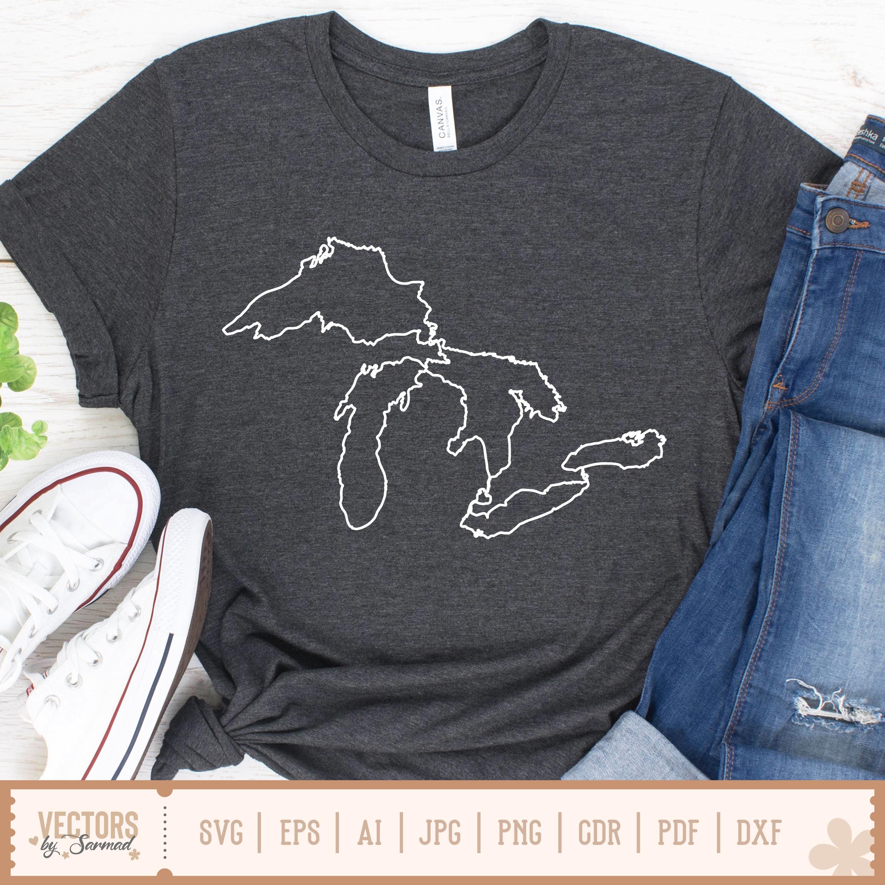 Great Lakes SVG, Great Lakes Map Silhouette SVG, Great Lakes Outline