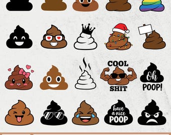 Poop SVG Bundle, Cute Poop SVG, Poop Emoji Svg, Poop Face Svg, Poop Clip Art, Smiling Poop, Cool Poop Svg, Have a nice Poop, Toilet Svg