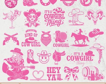 Cowgirl SVG Bundle, Cowgirl Boots Svg, Cowgirl clipart, Disco Cowgirl Svg, Let's Go Girls Svg, Cowgirl Silhouette, Floral boots svg