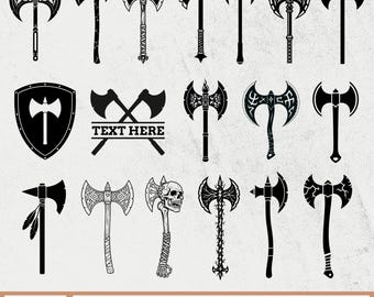 Battle Axe SVG-bundel, Viking Axe Svg, Battle Axe silhouet, Double Blade Axe SVG, Battle Axe PNG, Battle Axe Vector, Battle Axe ontwerp