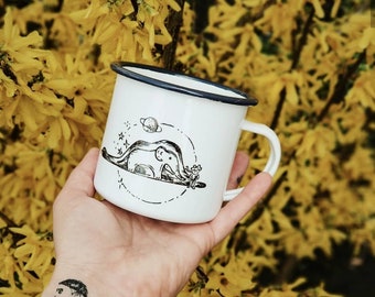 The Little Prince. Enamel Camp Mug. Camp Mug, Camping Mug, Camper Mug, Outdoor Mug, Gift, Girlfriend Gift, Boyfriend Gift, Le Petit Prince.