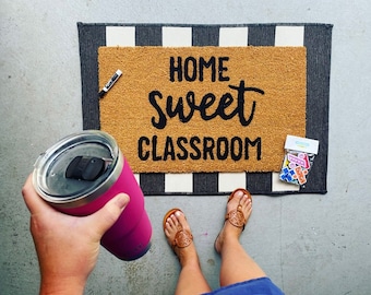 Home sweet classroom doormat, teacher gift, classroom gift,  Back to School Classroom Decor, Teacher Appreciation Gift, Cute Classroom