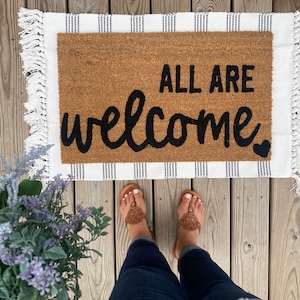 All are welcome doormat, classroom doormat, welcome doormat