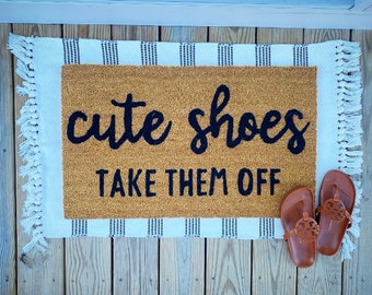 Cute shoes doormat, spring doormat, funny doormat