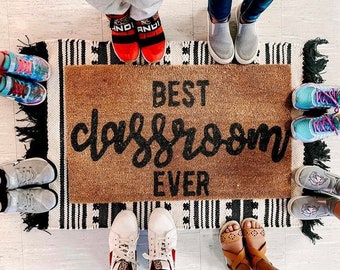 best classroom ever doormat, Cute Teacher Themed Doormat | Back to School Classroom Decor | Teacher Appreciation Gift | Cute Classroom