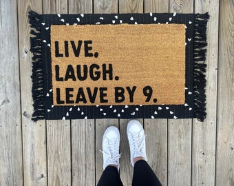 Live laugh leave by 9 doormat, funny doormat, spring doormat, housewarming gift